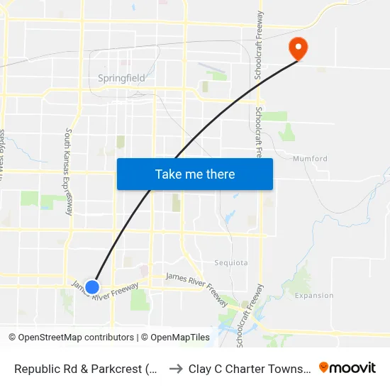 Republic Rd & Parkcrest (Nw) to Clay C Charter Township map