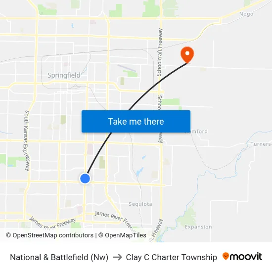 National & Battlefield (Nw) to Clay C Charter Township map