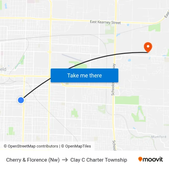 Cherry & Florence (Nw) to Clay C Charter Township map