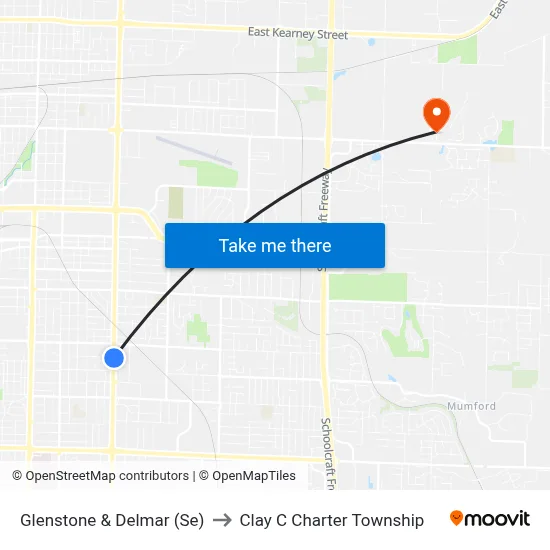 Glenstone & Delmar (Se) to Clay C Charter Township map
