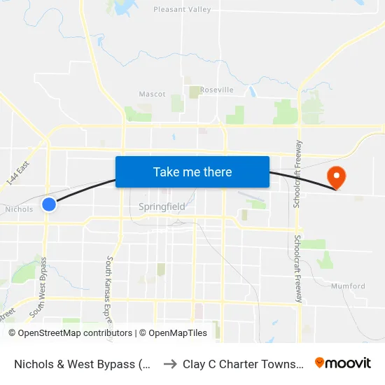 Nichols & West Bypass (Ne) to Clay C Charter Township map