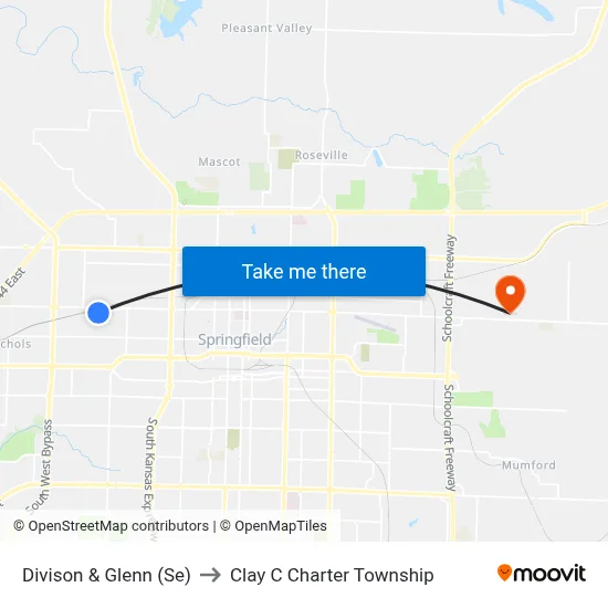 Divison & Glenn (Se) to Clay C Charter Township map