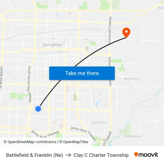Battlefield & Franklin (Ne) to Clay C Charter Township map
