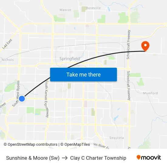 Sunshine & Moore (Sw) to Clay C Charter Township map