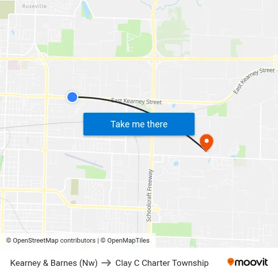 Kearney & Barnes (Nw) to Clay C Charter Township map
