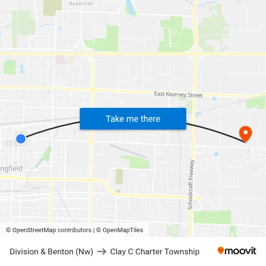 Division & Benton (Nw) to Clay C Charter Township map
