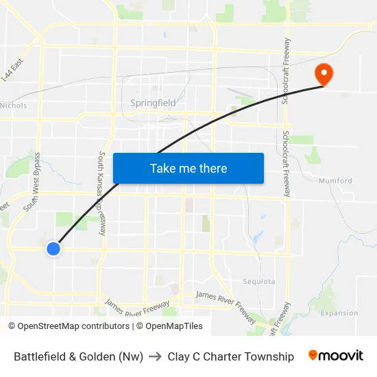 Battlefield & Golden (Nw) to Clay C Charter Township map