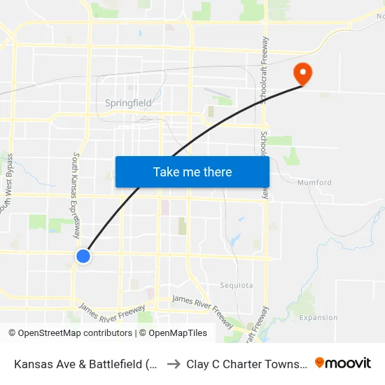 Kansas Ave & Battlefield (Sw) to Clay C Charter Township map