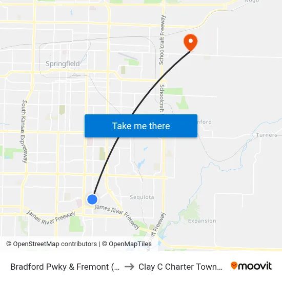 Bradford Pwky & Fremont (Sw) to Clay C Charter Township map