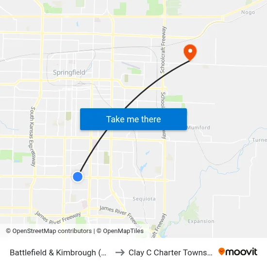 Battlefield & Kimbrough (Nw) to Clay C Charter Township map