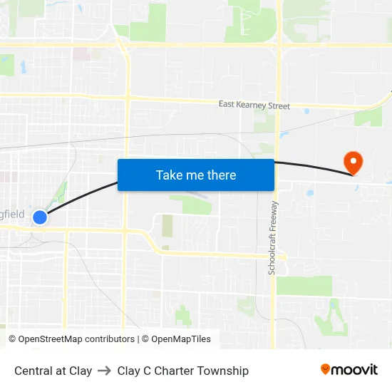 Central at Clay to Clay C Charter Township map