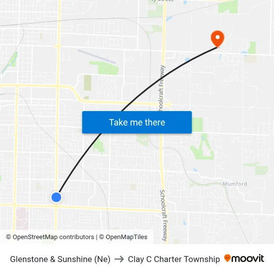 Glenstone & Sunshine (Ne) to Clay C Charter Township map