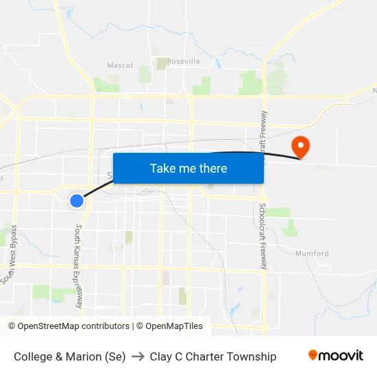College & Marion (Se) to Clay C Charter Township map