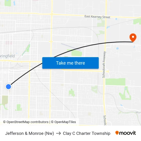 Jefferson & Monroe (Nw) to Clay C Charter Township map