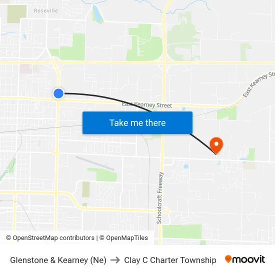Glenstone & Kearney (Ne) to Clay C Charter Township map