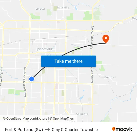 Fort & Portland (Sw) to Clay C Charter Township map