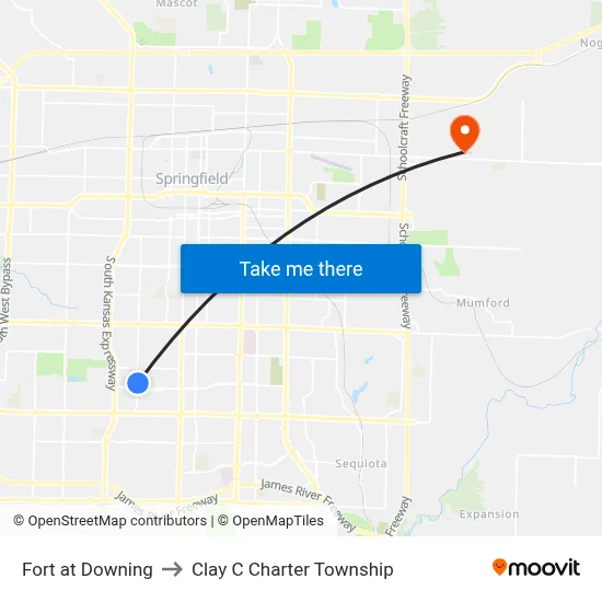 Fort at Downing to Clay C Charter Township map