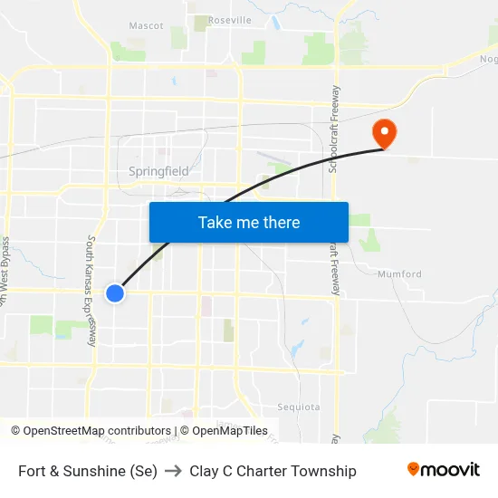 Fort & Sunshine (Se) to Clay C Charter Township map