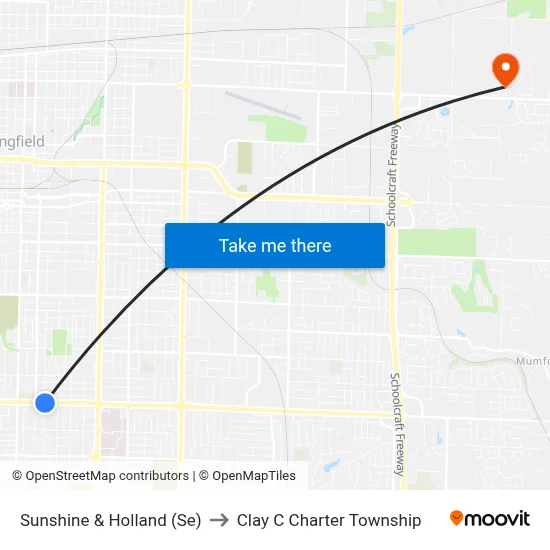 Sunshine & Holland (Se) to Clay C Charter Township map