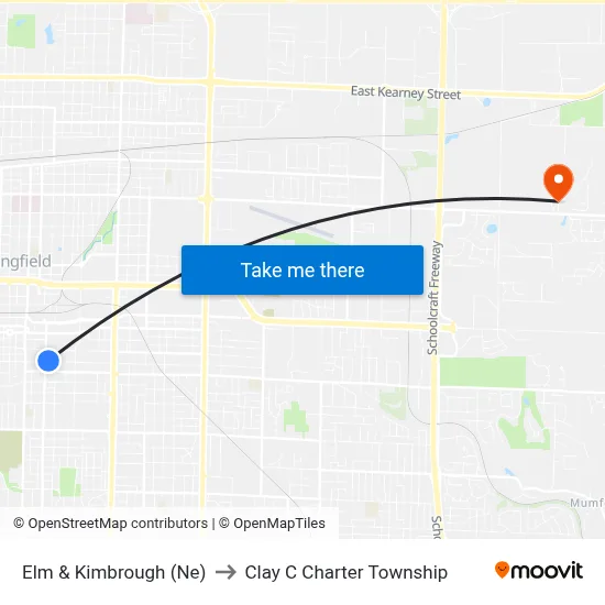 Elm & Kimbrough (Ne) to Clay C Charter Township map