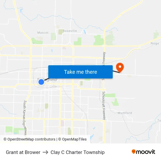 Grant at Brower to Clay C Charter Township map
