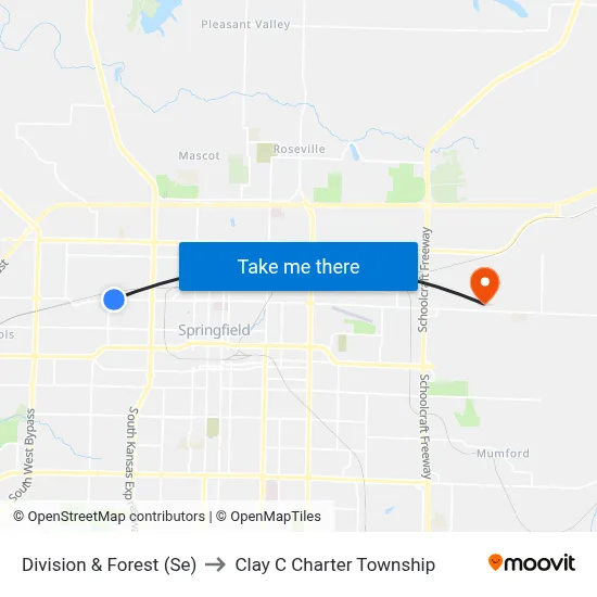 Division & Forest (Se) to Clay C Charter Township map