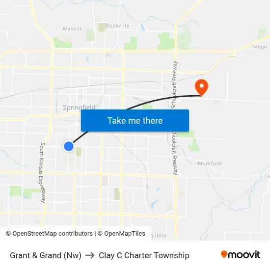 Grant & Grand (Nw) to Clay C Charter Township map