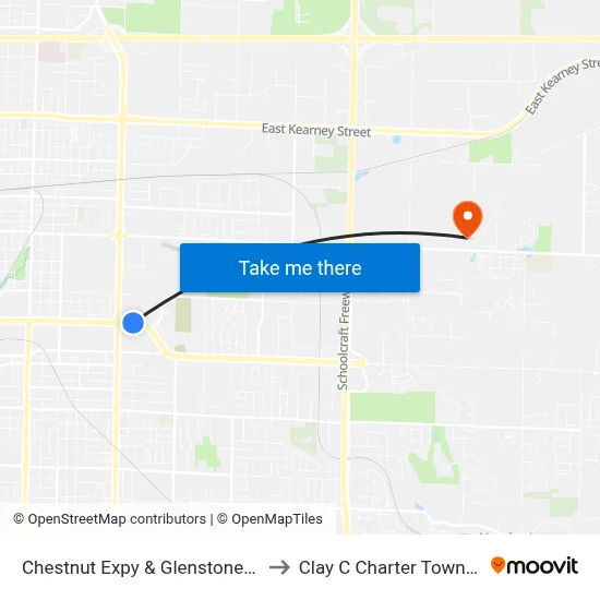 Chestnut Expy & Glenstone (Ne) to Clay C Charter Township map