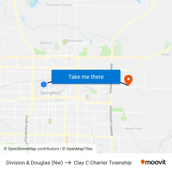 Division & Douglas (Nw) to Clay C Charter Township map