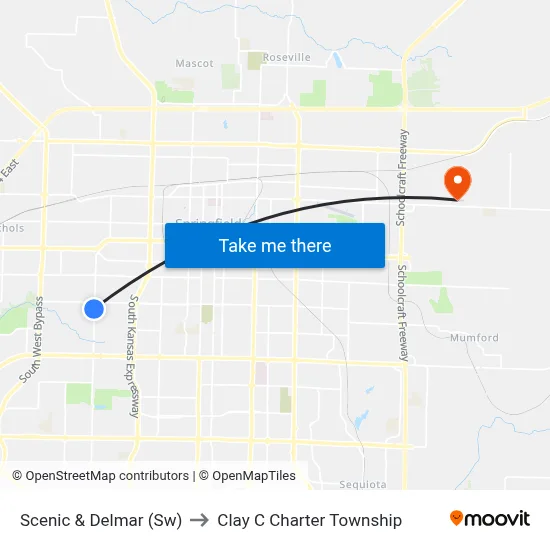 Scenic & Delmar (Sw) to Clay C Charter Township map