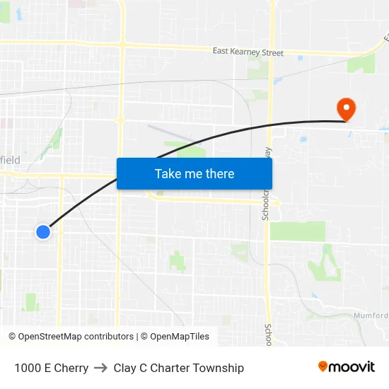 1000 E Cherry to Clay C Charter Township map
