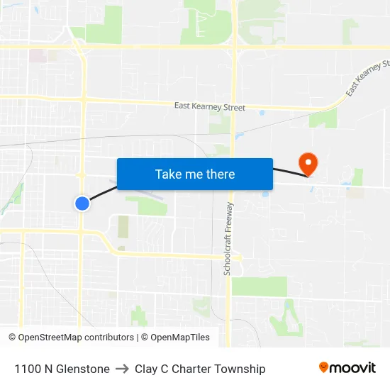 1100 N Glenstone to Clay C Charter Township map