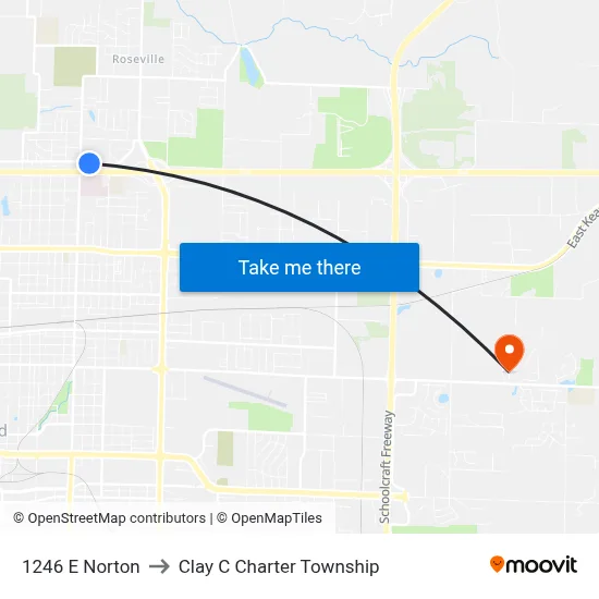 1246 E Norton to Clay C Charter Township map