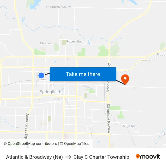 Atlantic & Broadway (Ne) to Clay C Charter Township map