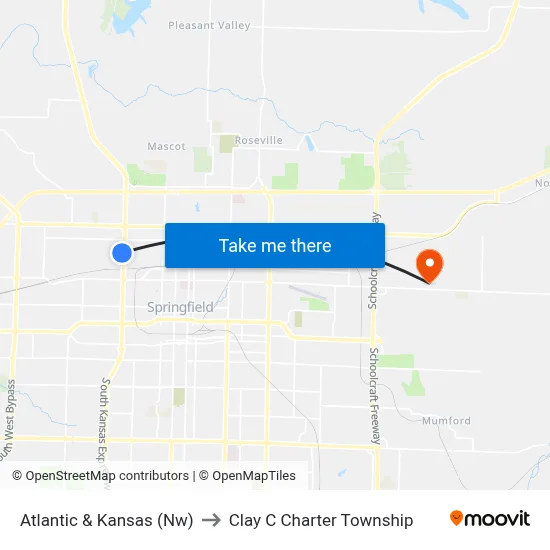Atlantic & Kansas (Nw) to Clay C Charter Township map