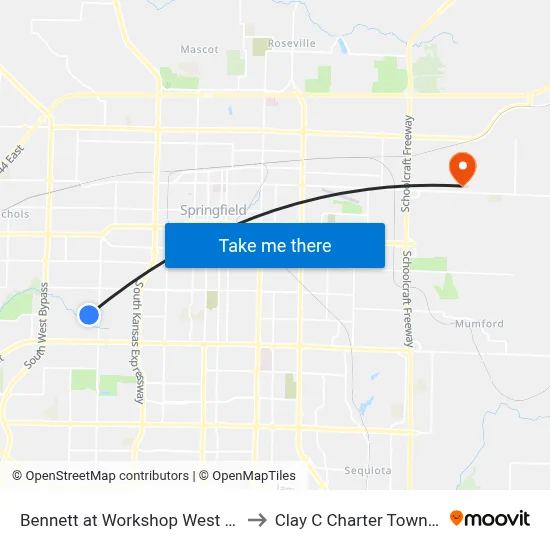Bennett at Workshop West Drive to Clay C Charter Township map