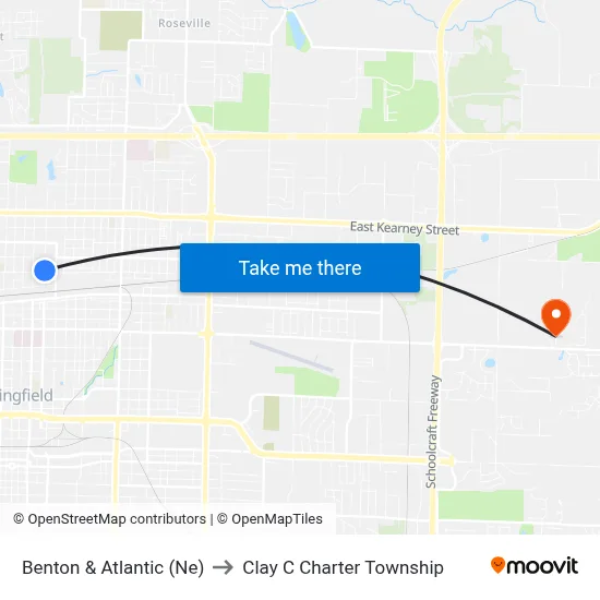 Benton & Atlantic (Ne) to Clay C Charter Township map