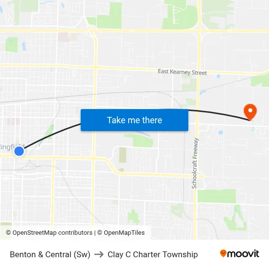 Benton & Central (Sw) to Clay C Charter Township map