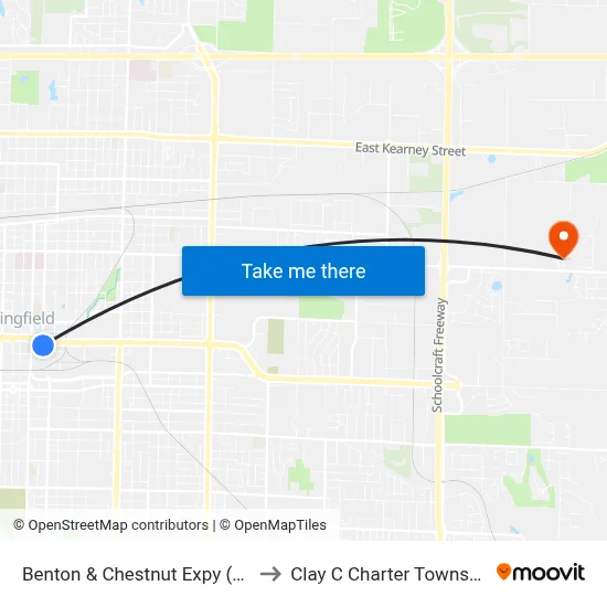 Benton & Chestnut Expy (Se) to Clay C Charter Township map