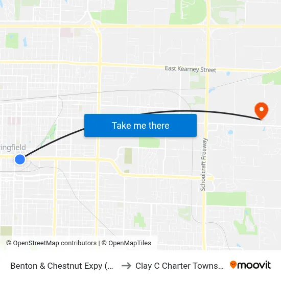 Benton & Chestnut Expy (Sw) to Clay C Charter Township map