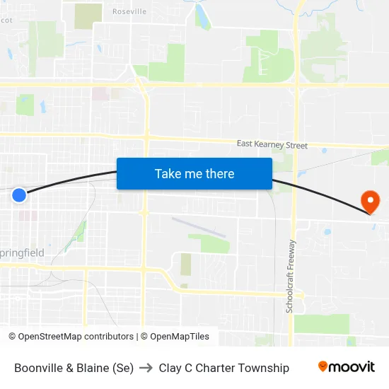 Boonville & Blaine (Se) to Clay C Charter Township map