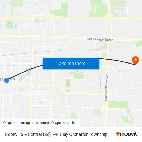 Boonville & Central (Se) to Clay C Charter Township map