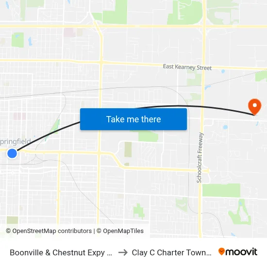 Boonville & Chestnut Expy (Sw) to Clay C Charter Township map