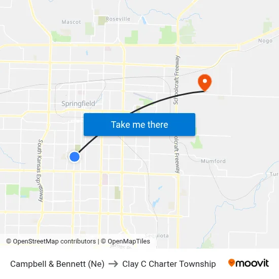 Campbell & Bennett (Ne) to Clay C Charter Township map