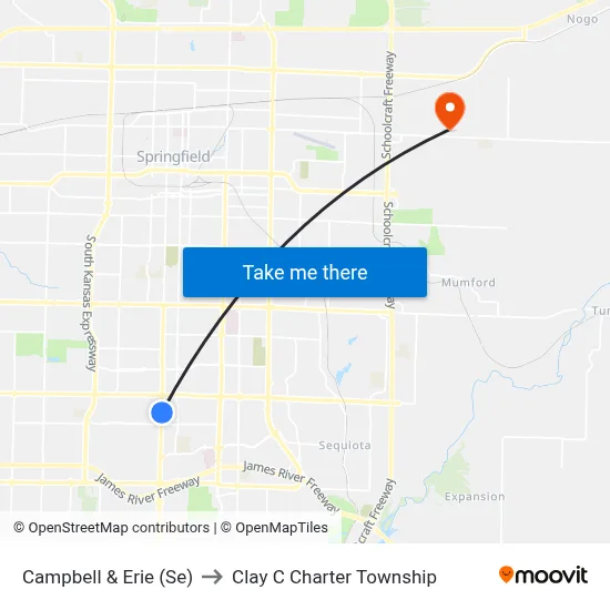 Campbell & Erie (Se) to Clay C Charter Township map