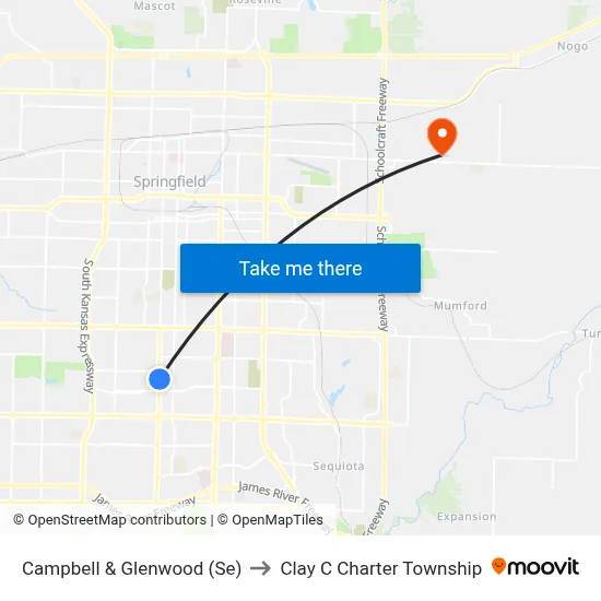 Campbell & Glenwood (Se) to Clay C Charter Township map