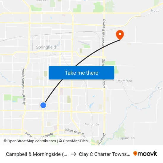 Campbell & Morningside (Ne) to Clay C Charter Township map