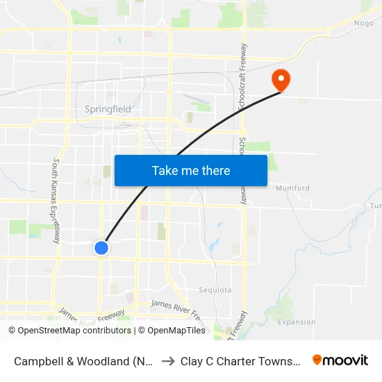 Campbell & Woodland (Nw) to Clay C Charter Township map