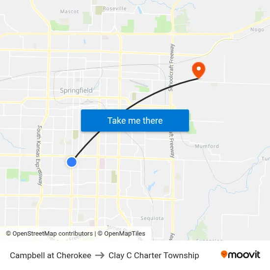 Campbell at Cherokee to Clay C Charter Township map