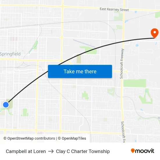 Campbell at Loren to Clay C Charter Township map